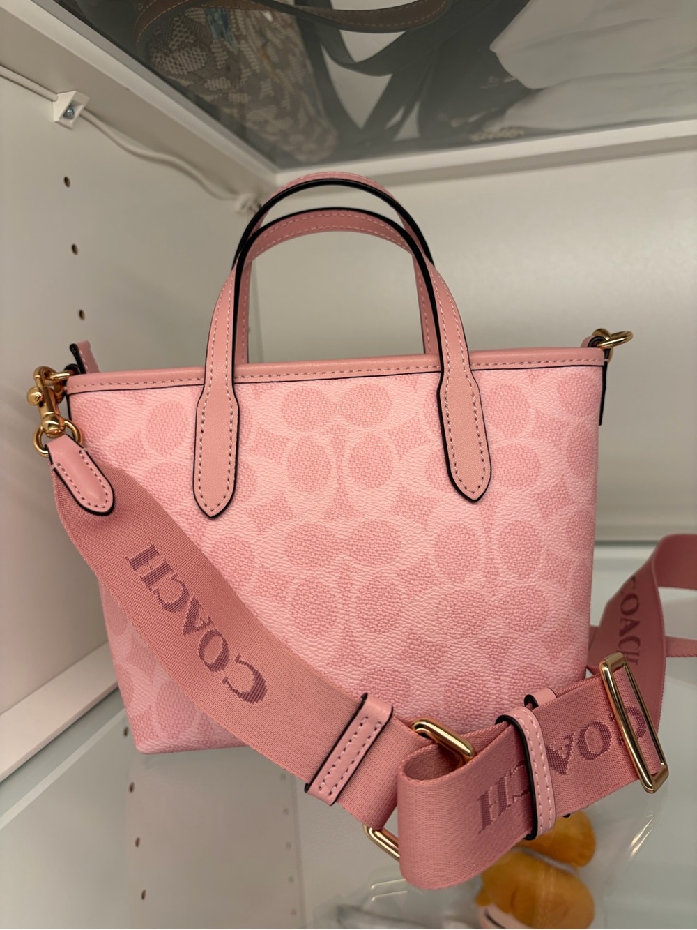 Coach Mini City Tote in Powder Pink w/Crossbody Strap - Picture 8 of 16